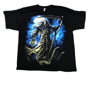 Grim Reaper Black T-Shirt – Bold & Comfortable, 100% Cotton Size 2XL M158